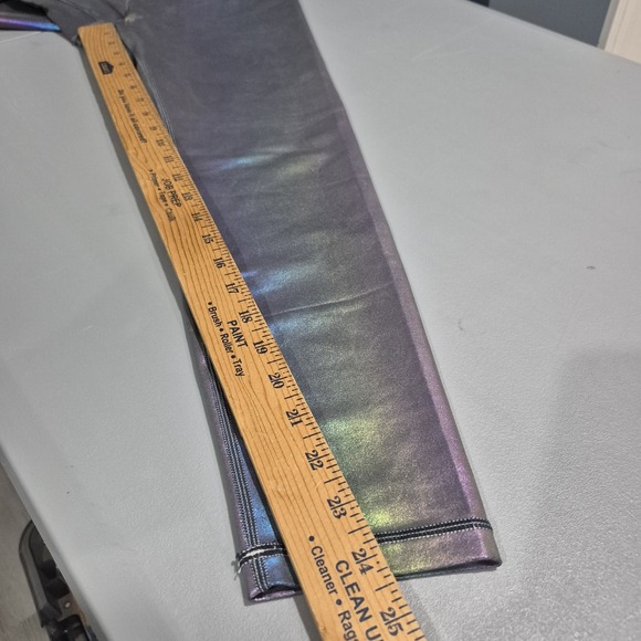 Zyia Active Leggings Womens 6-8 Blue Mermaid Luxe High Rise Iridescent 7/8 Shine - Picture 8 of 9